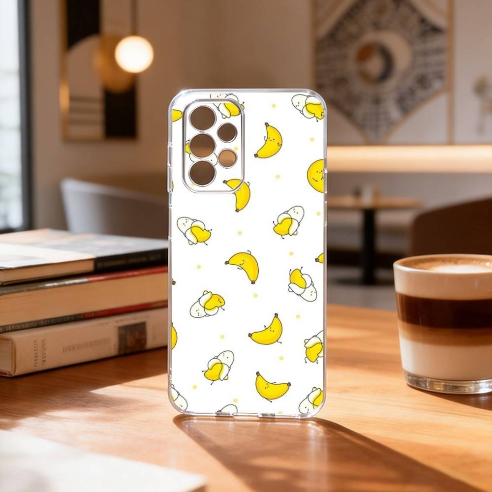 cute banana fruit pattern Phone Case For Samsung S25,S24,S21,S22,S23,S30,Ultra,S20,Plus,Fe Transparent Cover