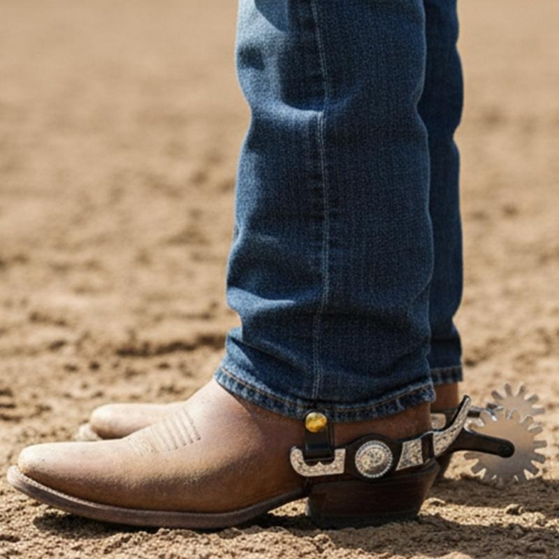 Metal Steels horse Spur Decoration Roping Spur Rustproof Horse Boot Spur Decoration for Equestrians Competition