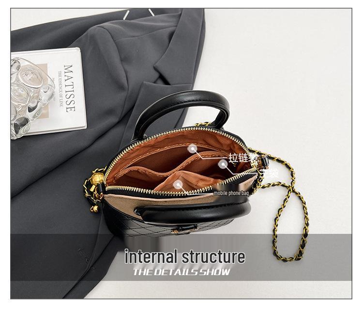 European & American 2025 Retro Suede Color Block Chain Shoulder & Crossbody Handbag