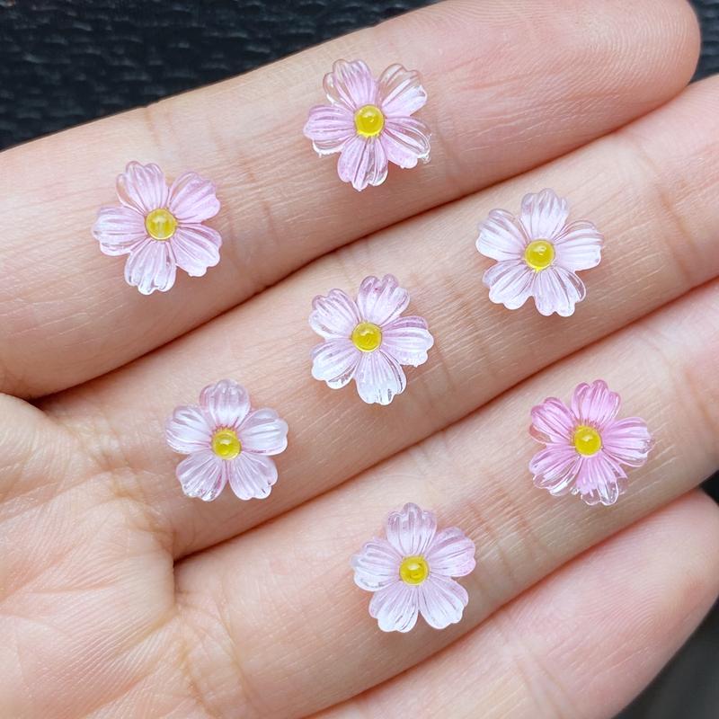 50Pcs New Cute Mixed Mini Floret Flat Back Resin Cabochons Scrapbooking DIY Jewelry Craft Decoration Accessorie