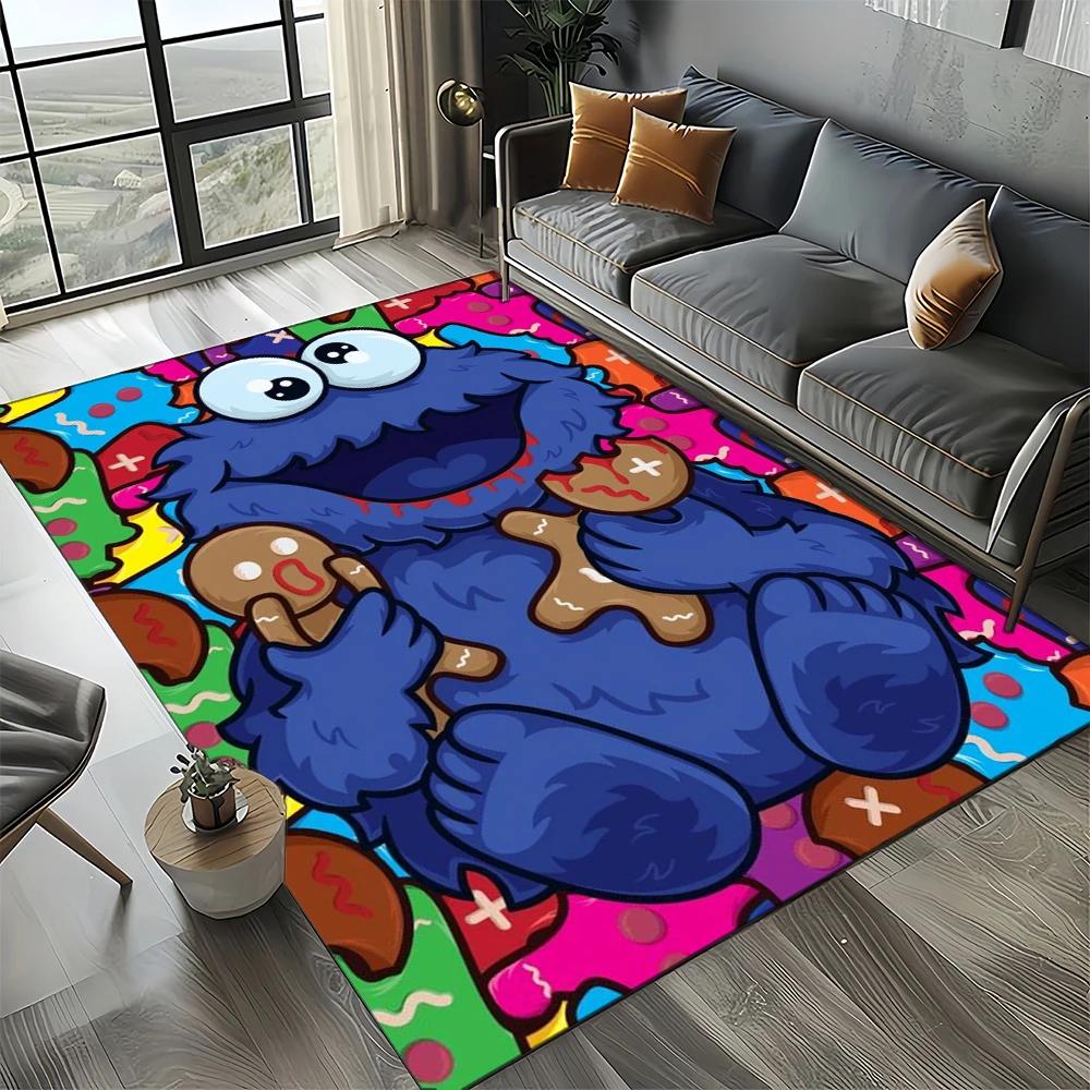 2025 New Style Sesame Street Cartoon TV Carpet Rug for Living Room Bedroom Home Sofa Decoration,Kids Play Non-slip Floor Mat