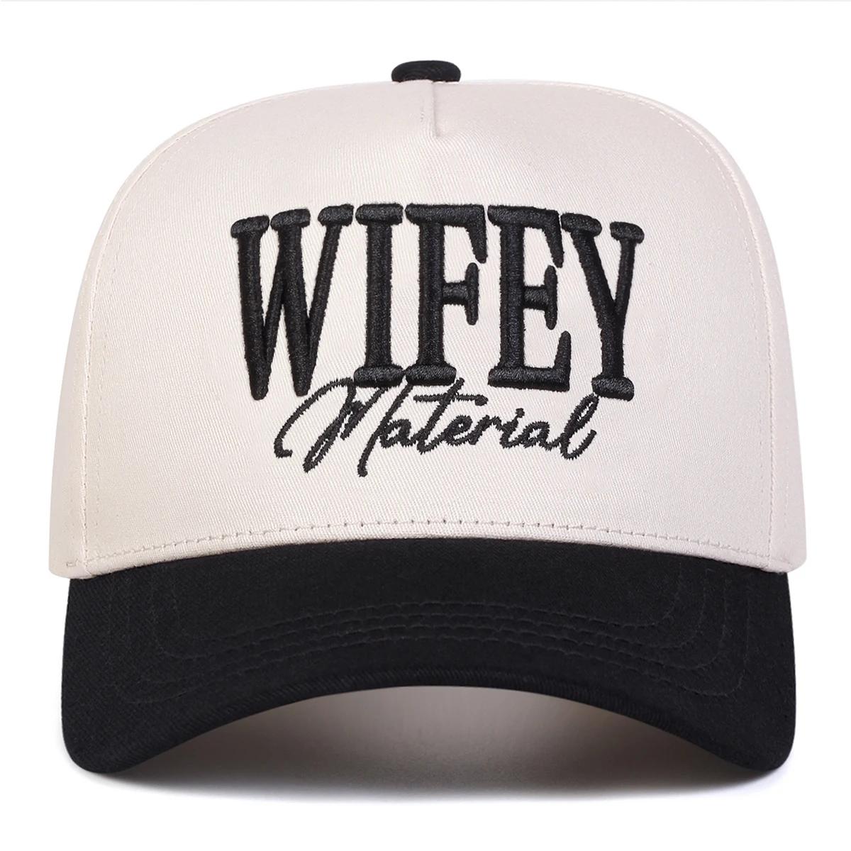 

Unisex Wifey Material Letter Embroidery Baseball Caps Spring And Autumn Outdoor Adjustable Casual Hats Sunscreen Hat Sports Cap