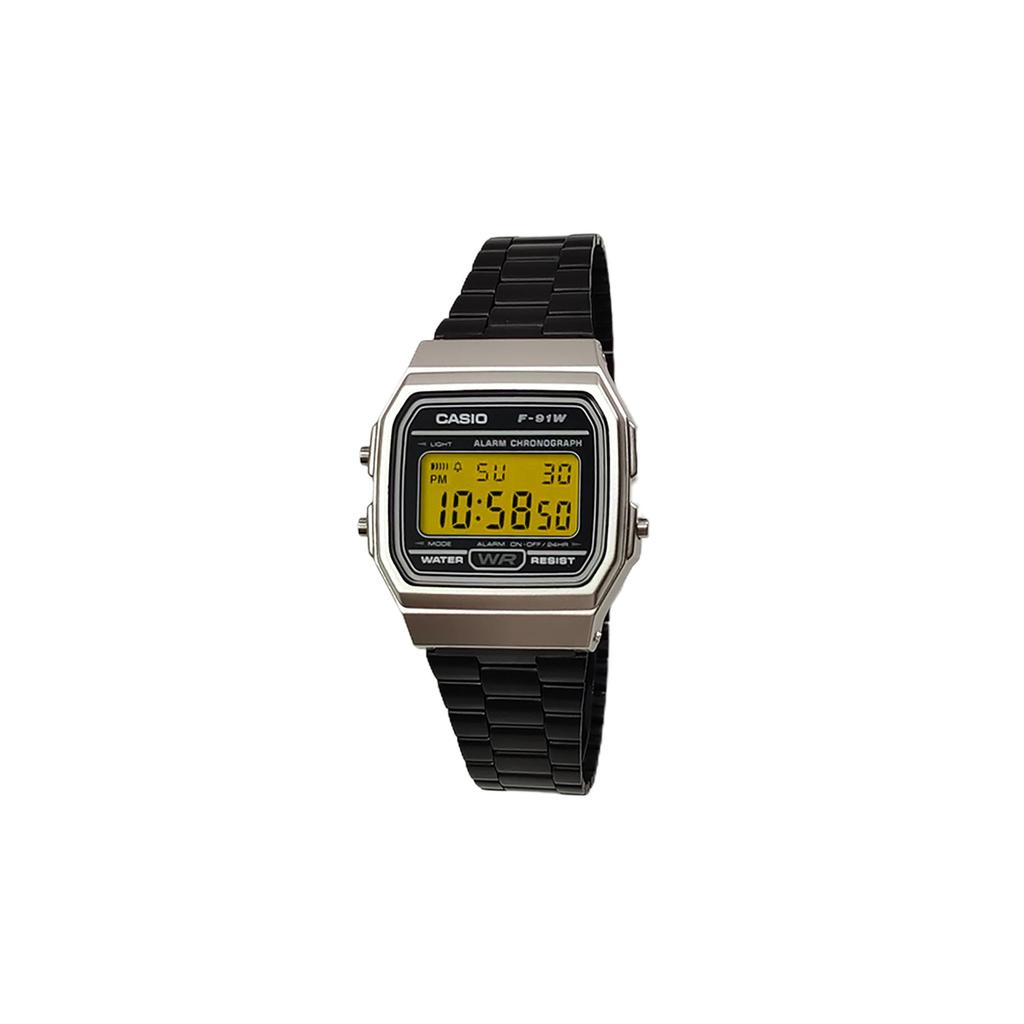 CASIO Custom Collection Quartz Movement Stainless Steel Strap Watch Men's Watches Black Dial F-91WM-7A(Watch5--)