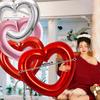 6 Stück 40 Zoll Hohl-Herz-Folienballon Dekoration Szene Valentinstag Hochzeiten Brautparty Geburtstag Foto Requisiten Partyballon
