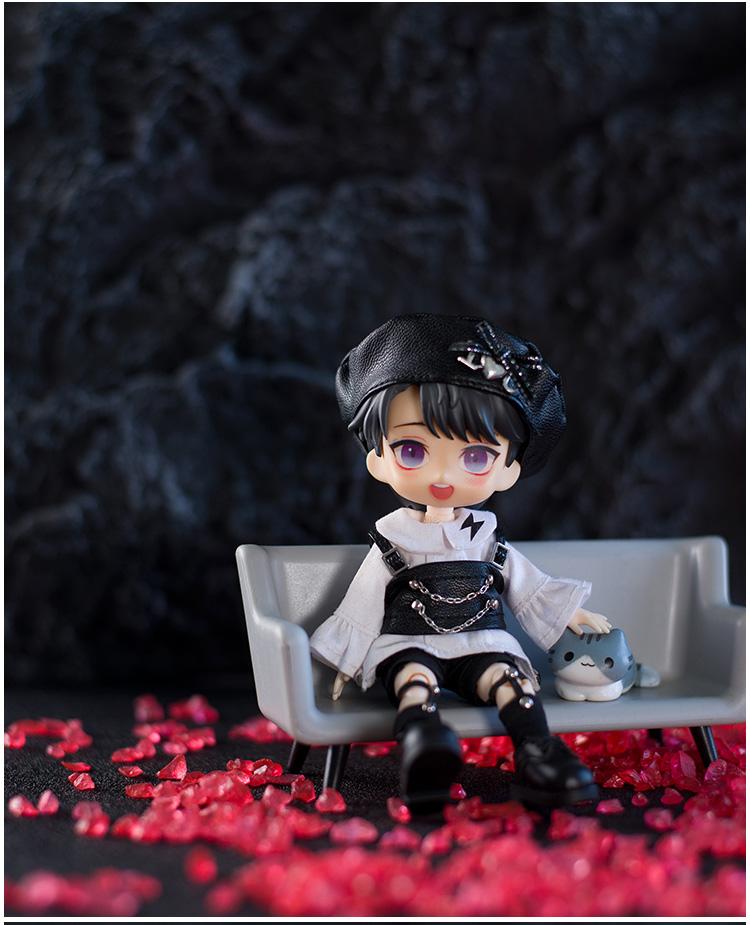 Ob11 Clothes Sweet Cool Black White Suit Hat Shirt Socks for GSC, Obitsu11, Molly, P9, 1/12bjd Doll Accessories Boy Girl Toy