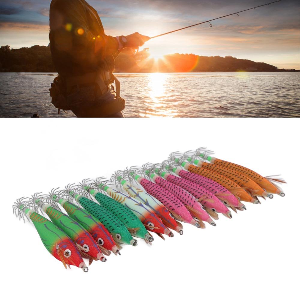 14PCS 8cm Length Squid Hook Lure Double Row Hooks Fishing Bait Freshwater Fishing