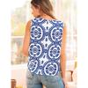 Summer New Arrival Retro Geometric Print Outwear Vest Women 2025 Fashion Niche Loose Pullover Sleeveless Tops Women