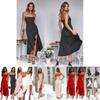 Elegant Women Sleeveless Ruffle Asymmetric Cocktail Long Maxi Sun Dress For Summer