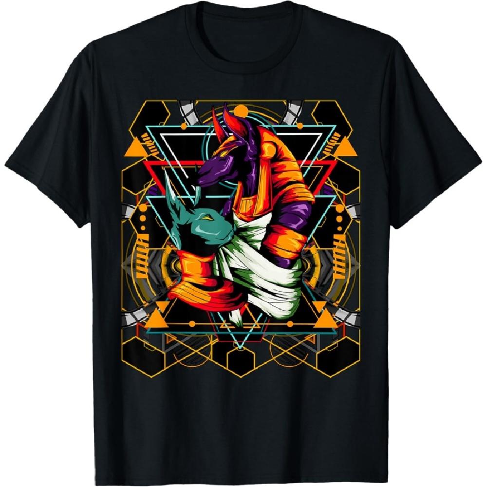 Anubis Shirt, Pharaoh Egyptian Gods, Bastet Sphinx, Rave Edm T-Shirt