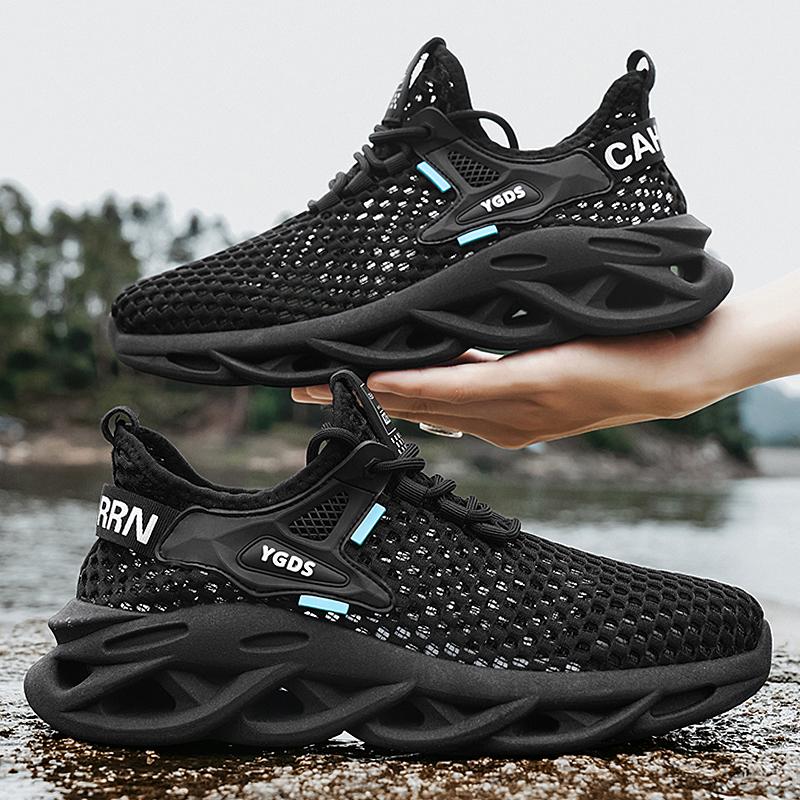 YRZL Mens Outdoor Sneakers Summer Breathable Mesh Shoes Lightweight Non Slip Tennis Walking Shoes for Men Sport Casual Shoes