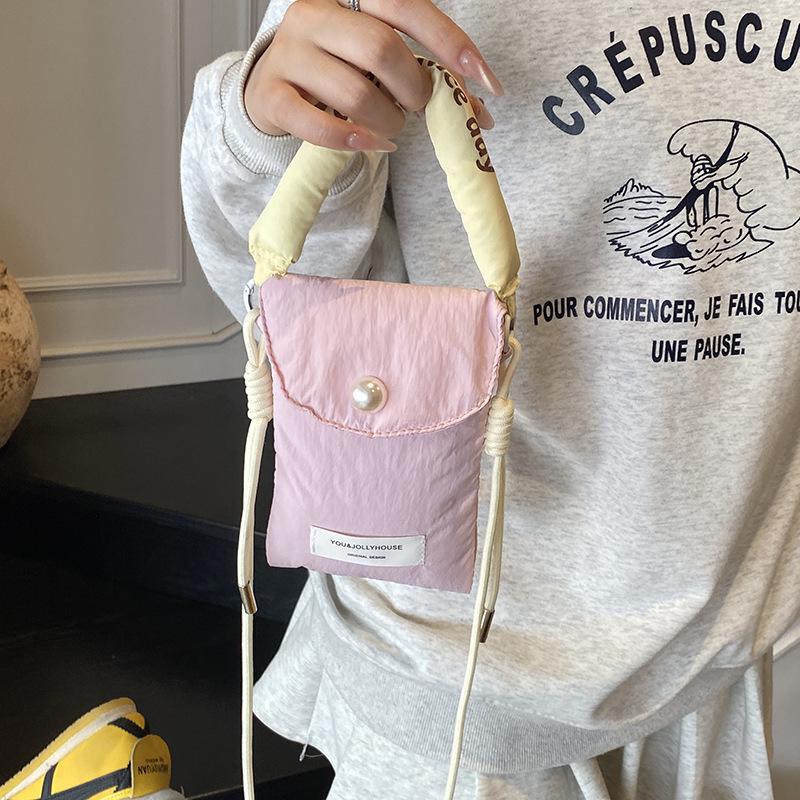 

Женская мини-сумка кроссбоди 2025 года в стиле колор-блок – Универсальная, милая, легкая наплечная сумка розовый