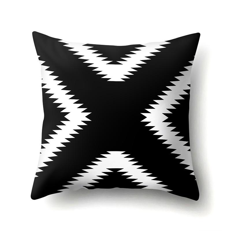 Polyester Pillow Case Geometric Home Printed Pillow Waist Cushion Cover Car Cushion Head Cushion Cover