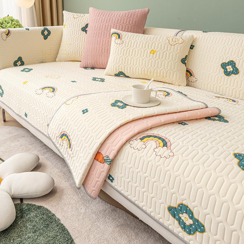 Latex Cool Silk Mat Sofa Cushion Summer Leather Non-slip Cushion Cover Cover Cloth Towel Universal for All Seasons