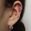 Modisches Set aus Zirkonia-Ohrringen und Piercings, 3-teiliges Damen-Accessoire-Set