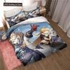 Genshin Impact Gioco Anime Copripiumino 3 Pezzi Copripiumino Letto Copripiumino Letto Matrimoniale King Biancheria per la Casa Ragazzi Adulti