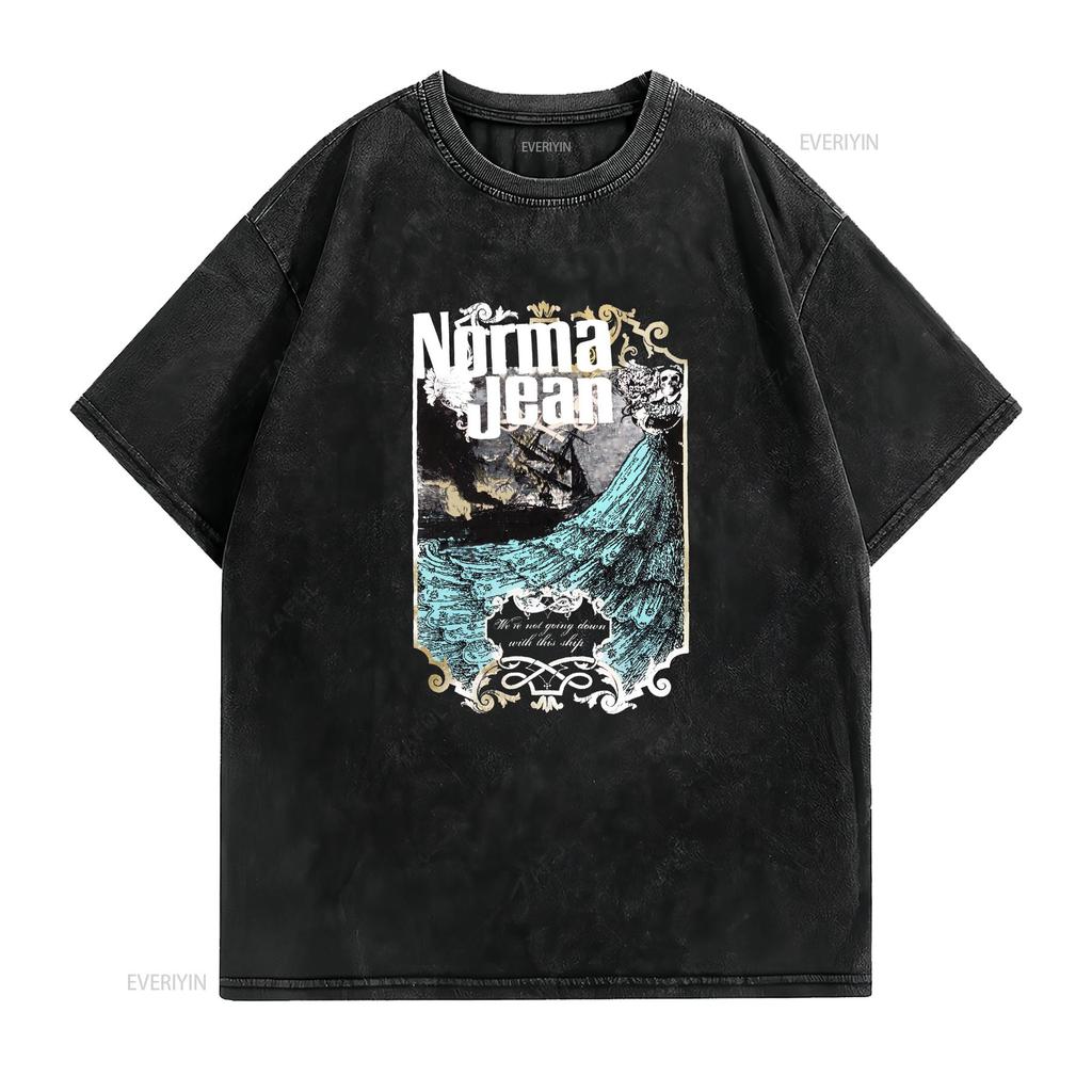Remake Norma Jean band tee we re not going down with this ship TE6138 vintage Washed Unisex Breathable Stretched