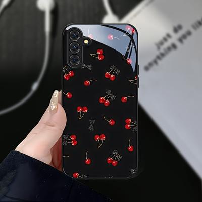 Versatile Black Glass Phone Case Suitable for Samsung Galaxy S26 S25 S24 S23 S22 S21 S20 FE/Ultra/Plus5G Anti Drop Back Cover