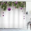Christmas Shower Curtain Fireplace Gifts&Socks New Year Holiday Bathroom Decor Red Shower Curtains For Christmas Bathroom Sets