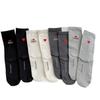 Trendy Heels with English Heart AB Embroidered Mid-calf Socks, Fashionable Women's Pure Cotton Pile Socks