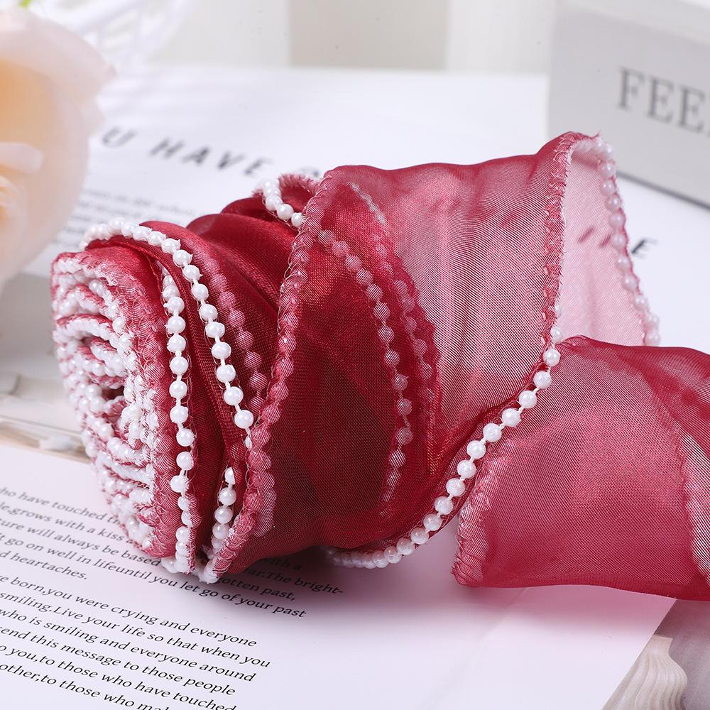 Pearl Fishtail Silk Gauze Ribbon for DIY Gift Boxes and Cake Decorations