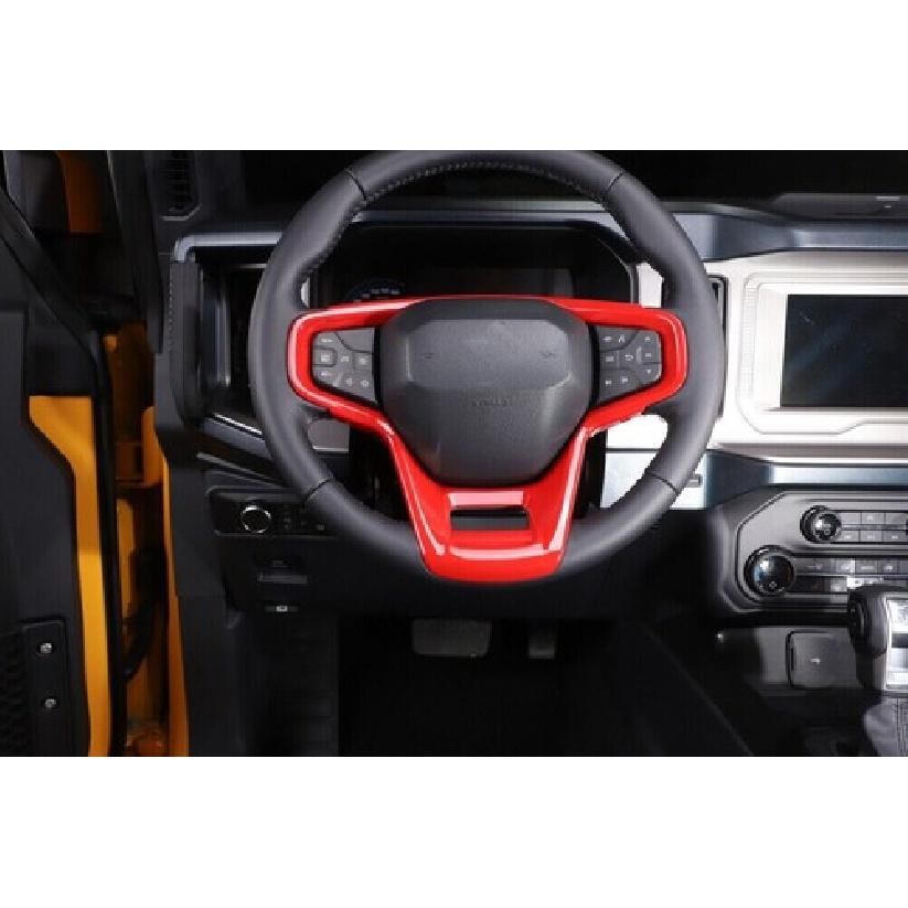 Red Interior Steering Wheel Trim Cover Frame Moulding For Ford Bronco  +