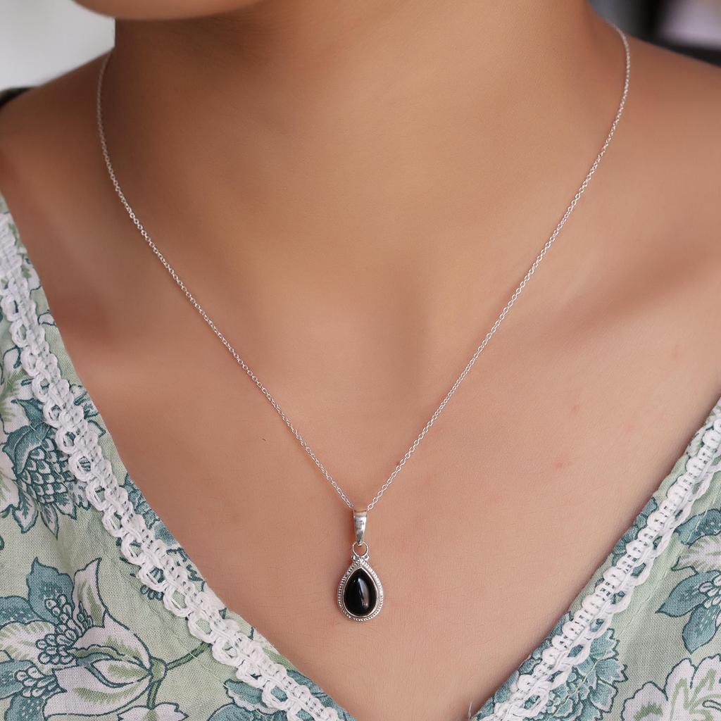 Black Onyx Jewelry Set, Silver Jewelry, Gift For Her, Women Necklace Earrings