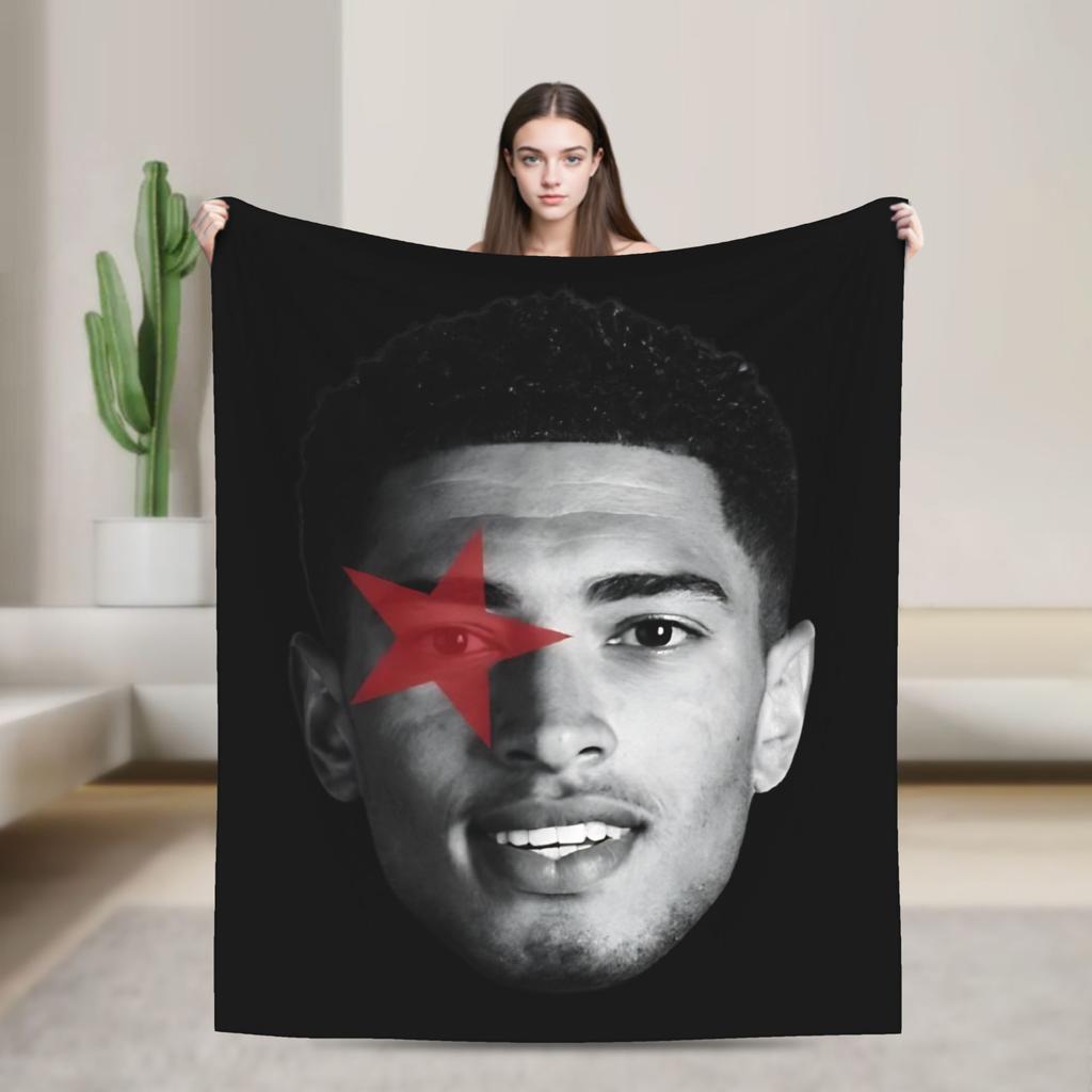 Bellinghams Big Head Knitted Blanket Soccer Football Flannel Throw Blankets Bedding Couch Decoration Soft Warm Bedspreads,
