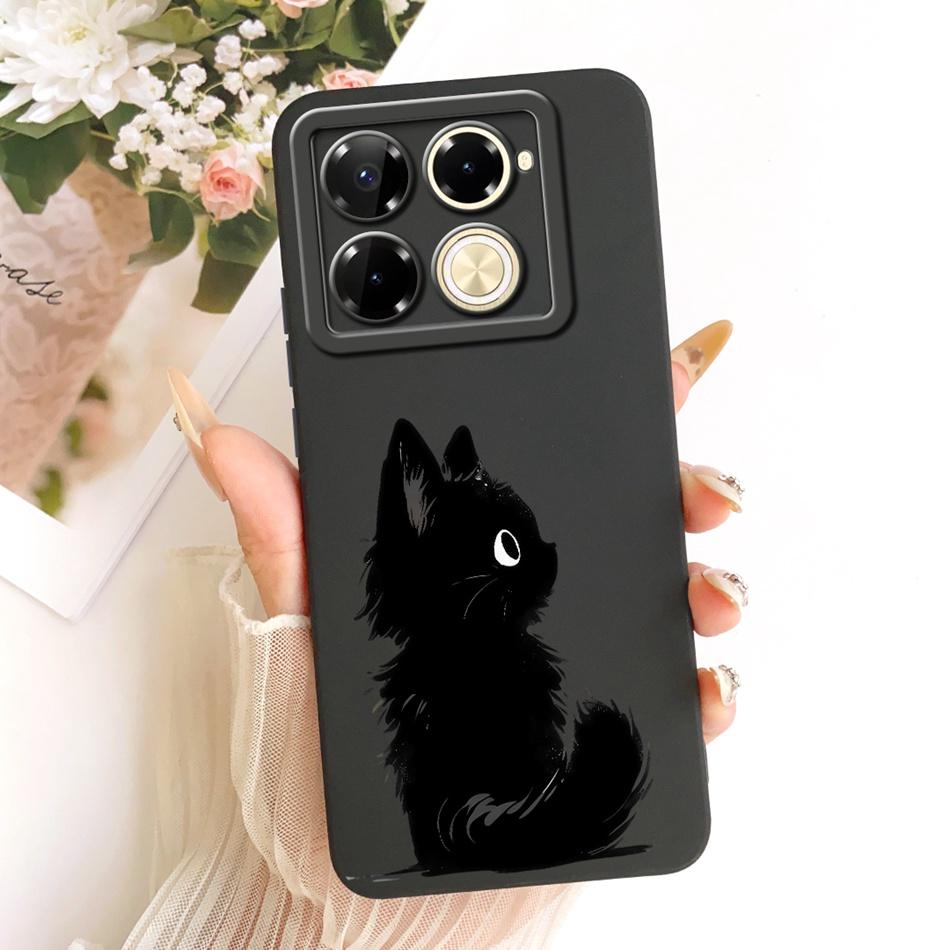For Infinix Note 40 Pro 4G 5G / Note 40 Pro+ / Note40 X6853 Cute Cat Flower Cartoon Phone Case Soft Silicone Cover Bumpers