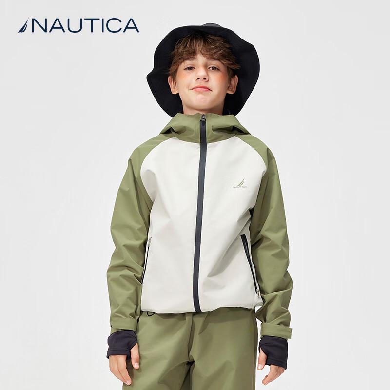 NAUTICA Kids Unisex Raglan Hooded Windbreaker Jacket 140/64