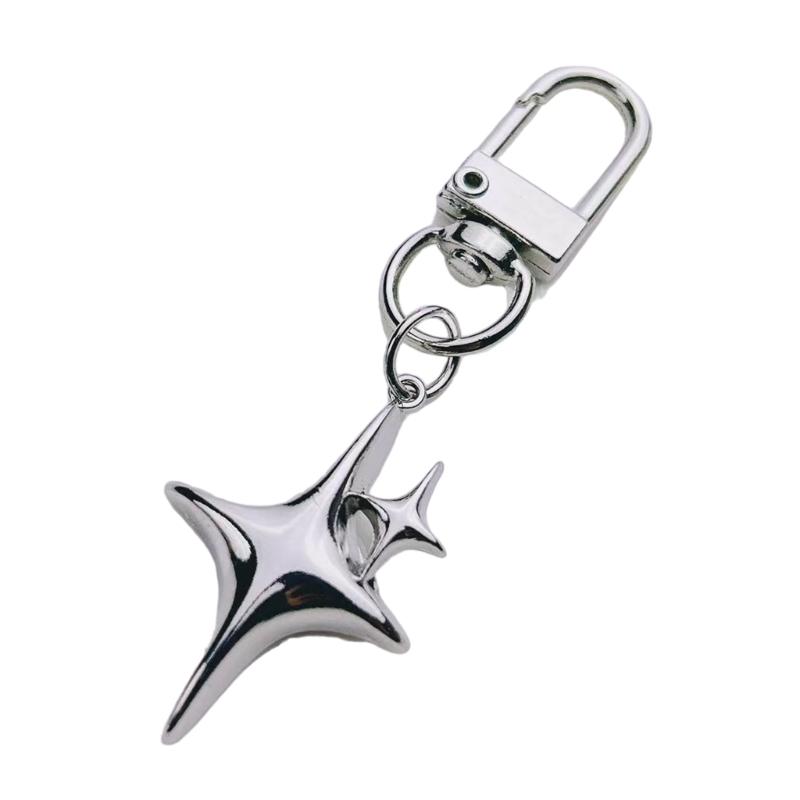 Fashion Moon and Star Keychain Fashion Zinc Alloy Metal Keyring Unique Handbag Charm Decoration Gift for Men and Women