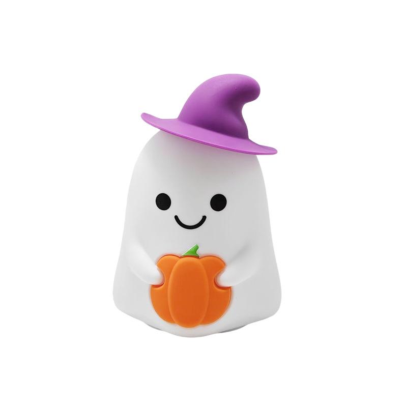Halloween Pumpkin Witch Silicone Night Light with Timer