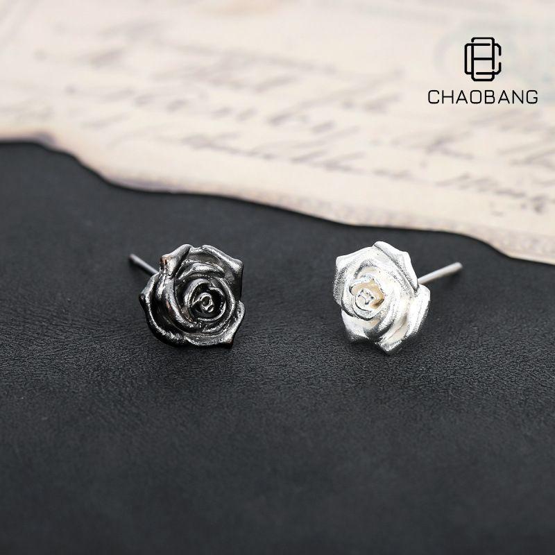 Rose Stud Earrings for Men Fashion Artsy Retro Fashion Ear Bone Stud Trending Earrings Classy Women Easiest for Match Jewelry Gift