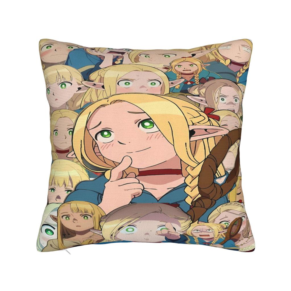 Dungeon Meshi Senshi Anime Pillow Case Funny Pillow Cover Square Pillowcases For Living Room Chair