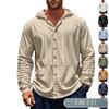 QICED Men's Fashion Hooded Long-sleeved Autumn/Winter Casual Blouses & Shirts Casual Chic