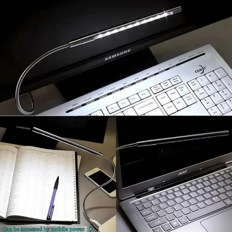USB LED Book Light Flexible Reading Lamp Portable 5V Mini Desk Table Lamp 10 LEDs for Laptop Notebook PC Computer Study Decor