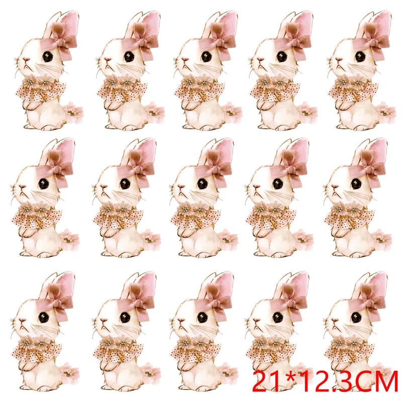 

10 шт. Целый кролик Термоперенос для детской одежды DIY Мультяшное животное Термоаппликации Нашивки Для одежды Наклейка