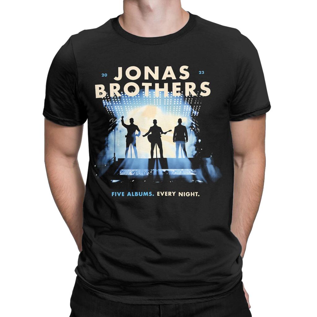 Funny Jonas Brothers Five Albums TShirt for Men Crewneck 100 Cotton T Shirts  Short Sleeve Tee Shirt Plus Size Clothing