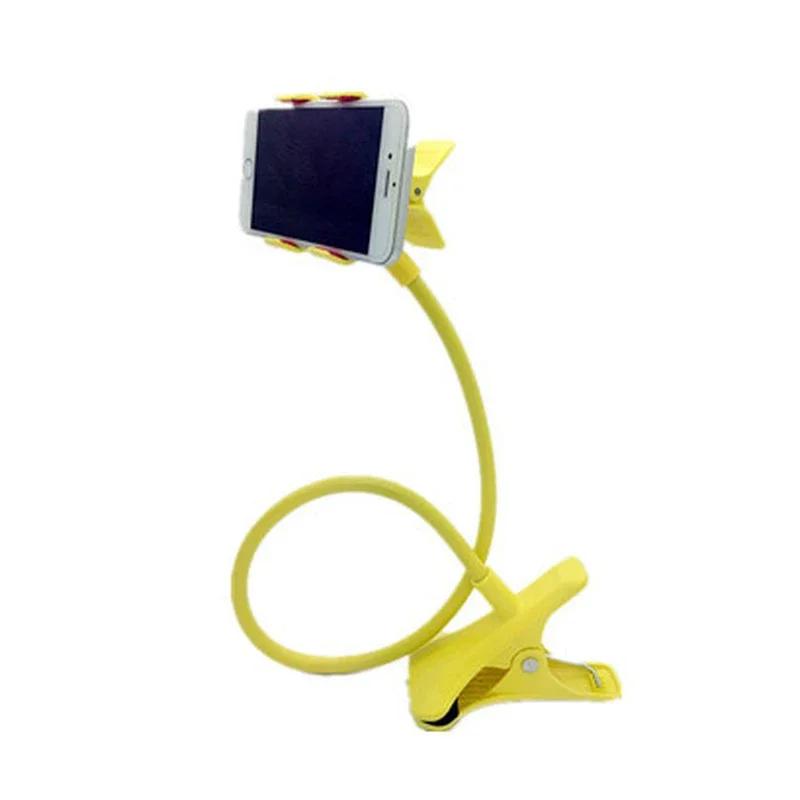 

Universal Lazy Mobile Phone Gooseneck Stand Holder Stents Flexible Bed Desk Table Clip Bracket for Phone Flexible Holder Arm жовтий