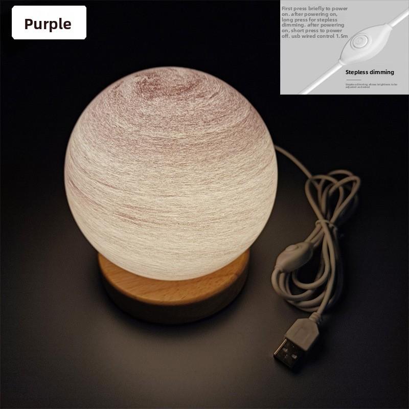 Glass Sphere Night Light Decorative Function Atmosphere Lighting Bedroom Decor