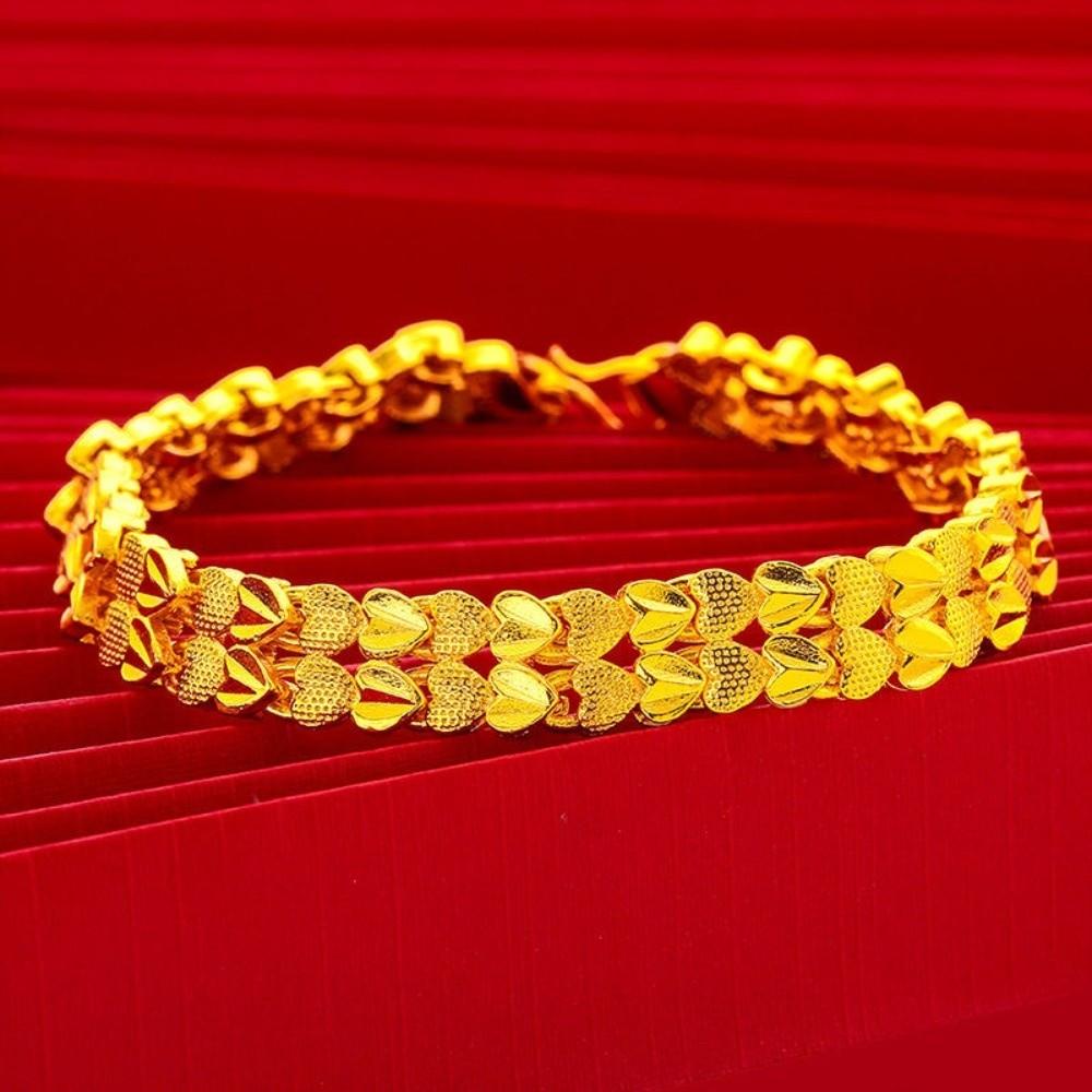 Zinc Zinc Alloy Golden Bracelet Flower Chinese Style Bangles Fashionable Hollow Bracelet  Ladies