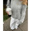 Loose Knit Cardigan Sweater Vintage Style Long Sleeve Soft Warm Top
