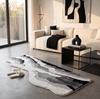 Black White Gray Abstract Wave Runner Rug Stain Resistant Easy Clean Floor Mat For Bedroom Bedside Living Room Home Decor