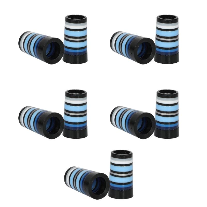 10Pcs Professional Golfing Iron Ferrules for 0.35Inch Tapered Parallel Shafts Colorful Striped Golfing Tapered Ferrules 69HD