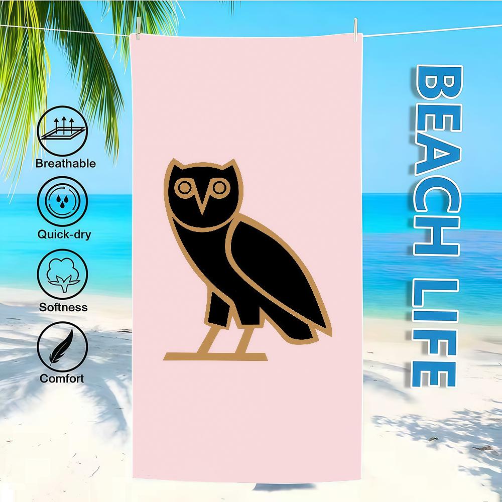 D-DrakeS O-Ovo O-Owls Towel Textile Bathrobe Beach Quick-Drying Lightweight Portable Camping Swim Pool Travel