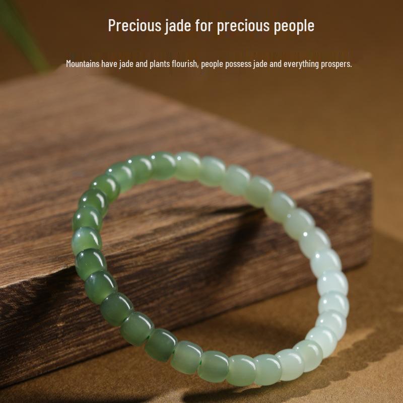 Hetian Jade Verlaufsperlenarmband - Retro Nationalstil Geschenk für Sie
