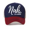 Mens Nah Im Good Graphic mesh baseball cap summer Casual Style Breathable Snapback hat unisex Adjustable Sports trucker Caps
