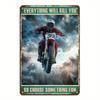 Vintage Metal Sign Moto Cross Biker Retro Wall Decor Garage Bar Poster