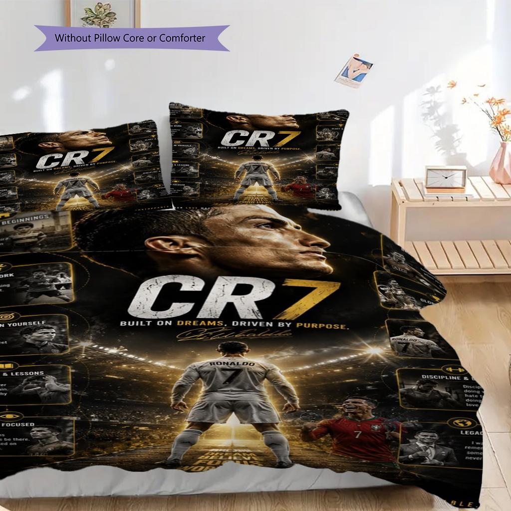 Ronaldo's Legacy Bettwäsche (1 Bettbezug + 2 Kissenbezüge, ohne Füllung) Bettwäsche-Set Weihnachts-Geburtstagsgeschenk Weich und bequem