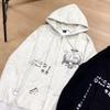 New-style Hoodie with Cartoon Prints, Loose and Simple Design, with a Hood, Cardigan-style, Sweet and Versatile Outerwear