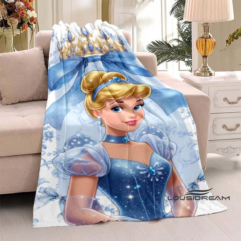 Disney Cinderella Princess Flannel Blanket Fluffy and Comfortable Adult Nap Blanket Soft Bedding Sofa Blanket Party Home Dec
